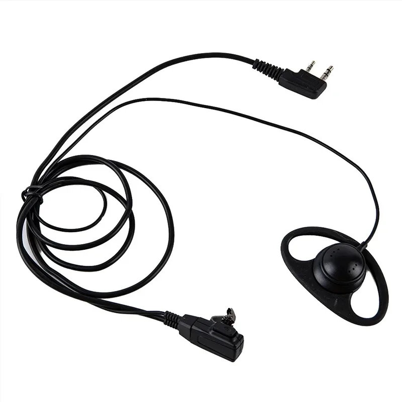 Baofeng D Shape Soft Ear Hook Earpiece 2 Pin PTT With Mic Headset For UV-5R 888S 777S 666S BF Walkie Talkie Headset BaoFeng