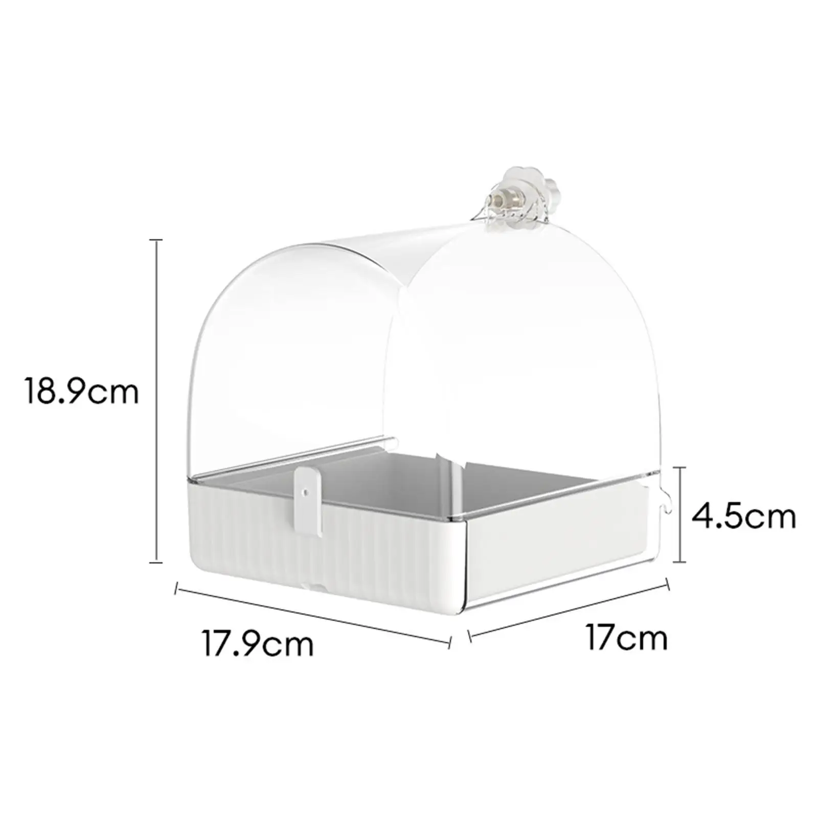 Transparent Bird Bathtub Box for Cage Hanging Shower Bath for Parakeets Lovebirds with Removable Drawer Easy Install Design