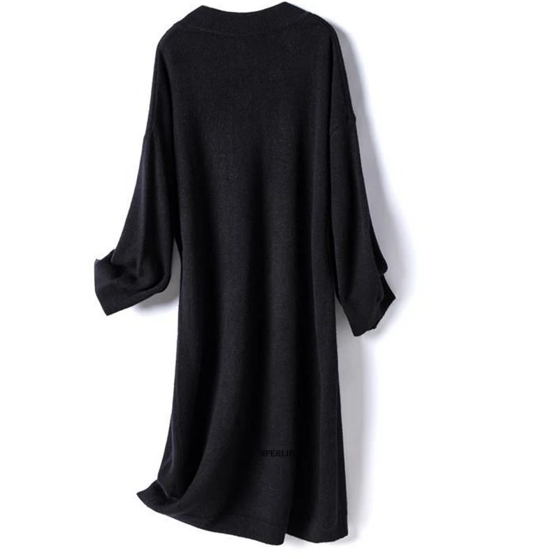 Plus Size 5XL 130kg Chic Women Long Maxi Sweater Dress spring Winter Knitted Dress Ribbed Christmas Pullover Party Dresses