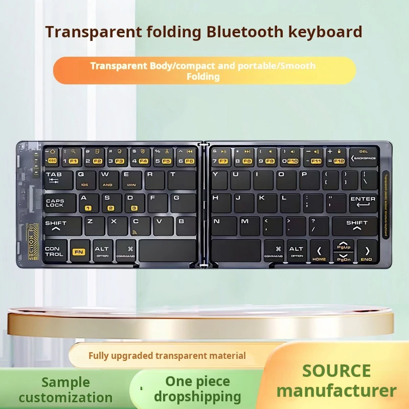 The new Mini Bi-fold Folding Keyboard Charging Portable Mobile Office Bluetooth Keyboard isuitable for computer peripherals