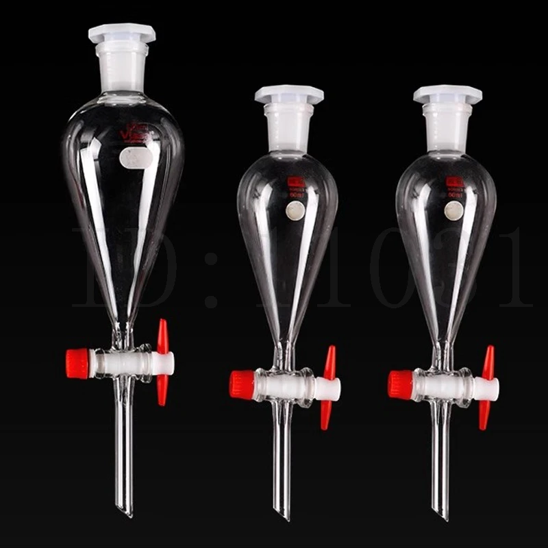 60ml-1000ml Lab Glass Pear-Shaped Separatory Funnel Separating Eurify Essential Oil Chemical Experiment Separation