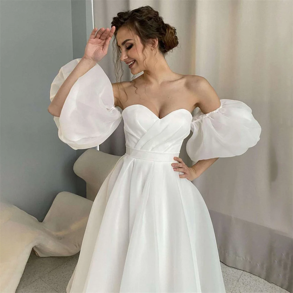 Elegante tee lange Abendkleider Dame kurzes Party kleid a-line Abendkleid Puff ärmel Cocktail kleider vestidos de noche