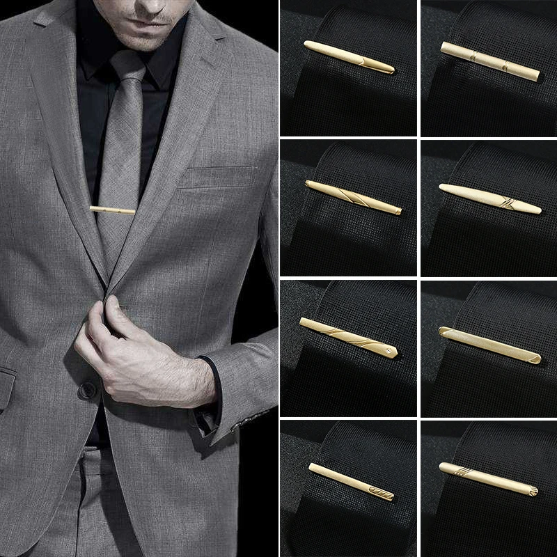Matte Tie Clip for Men Metal Copper Bar Clasp Practical Necktie Accessories Fashion Mens Classic Tie Clips Clamp Pin Jewelry