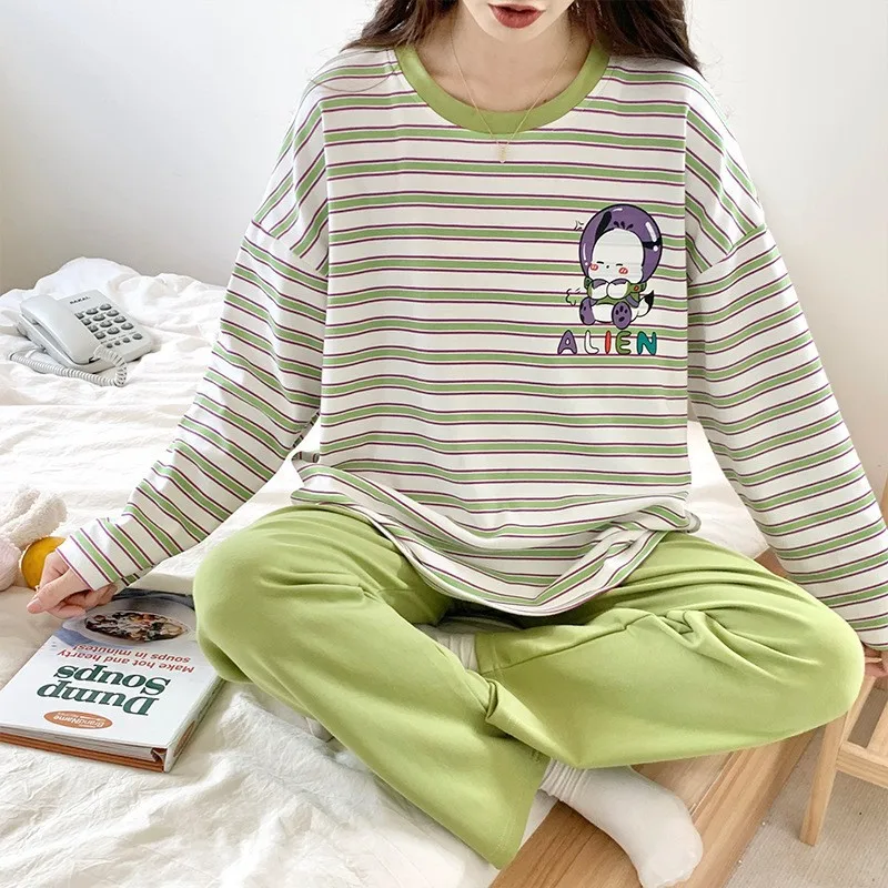 Sanrio Hanton spring and autumn cotton women's pajamas new long-sleeved cartoon jade cinnamon dog pullover cute loungewear suit