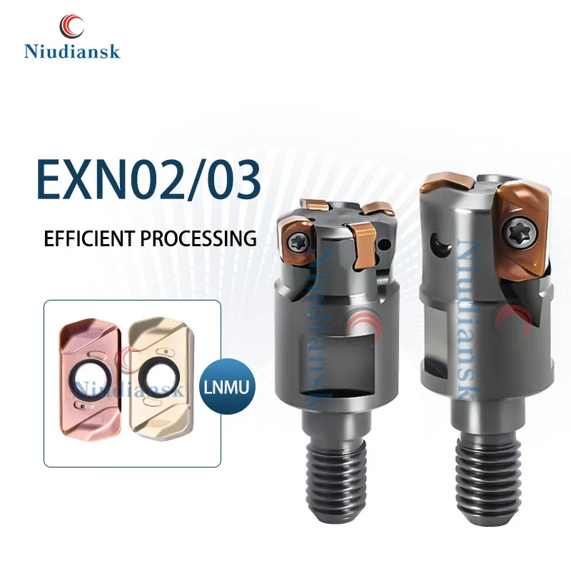 

Small Diameter Milling Cutters Holder EXN02R EXN03R Efficiency Rough Fast Feed Milling Blade LNMU02 LNMU03 Carbide Inserts Tools