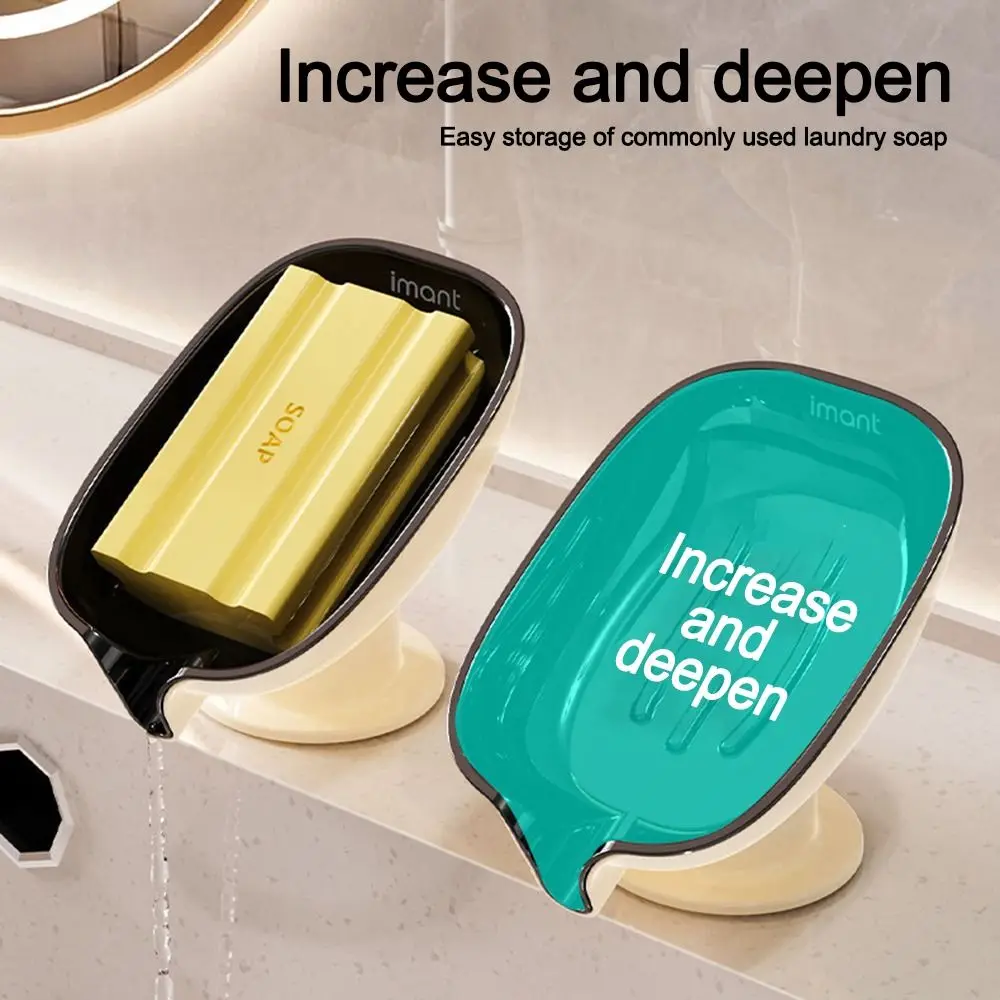 

Durable Plastic Suction Cup Soap Dish With Drain Water Multifunctional Drain Soap Box Kithcen Sponge Container Bathroom Supplies