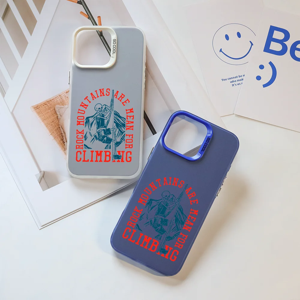 

Rock Climb Vintage Phone Case For iPhone 16 Pro Max 15 14 13 12 11 Plus Aurora Laser Shockproof Funda Anti Fall Matte Back