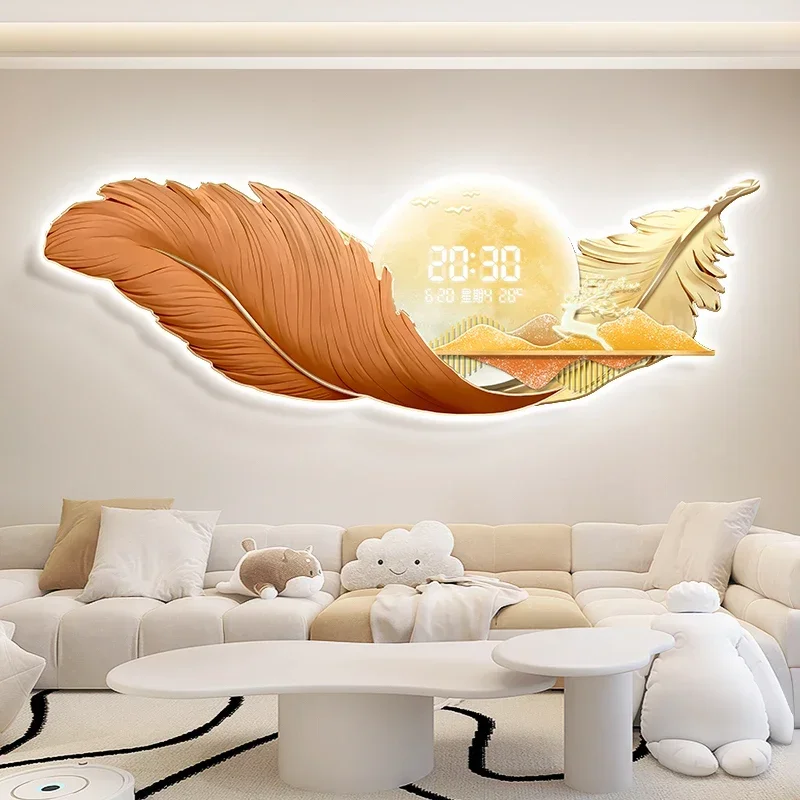 Waiting Large Wall Clocks Living Room Digital Italian Luxury Restaurant Nordic Wall Watch Aesthetic Japanese Nordic Home Decor