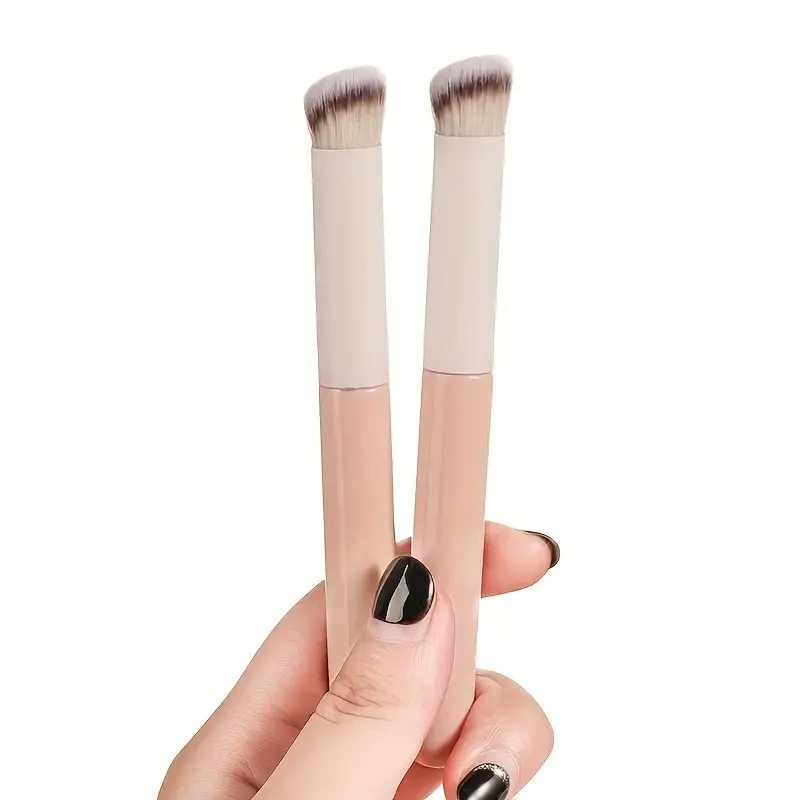 1 brocha correctora rosa, manga de sombra de ojos rosa, brocha de maquillaje, pluma mezcladora, herramienta de belleza profesional, brocha de maquillaje