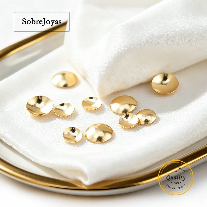 

14K Gold Filled Bead Caps Plain Smooth No Hole Beads Caps for Jewelry Making 3mm 4mm 5mm Gold Filled Jewelry Supplies