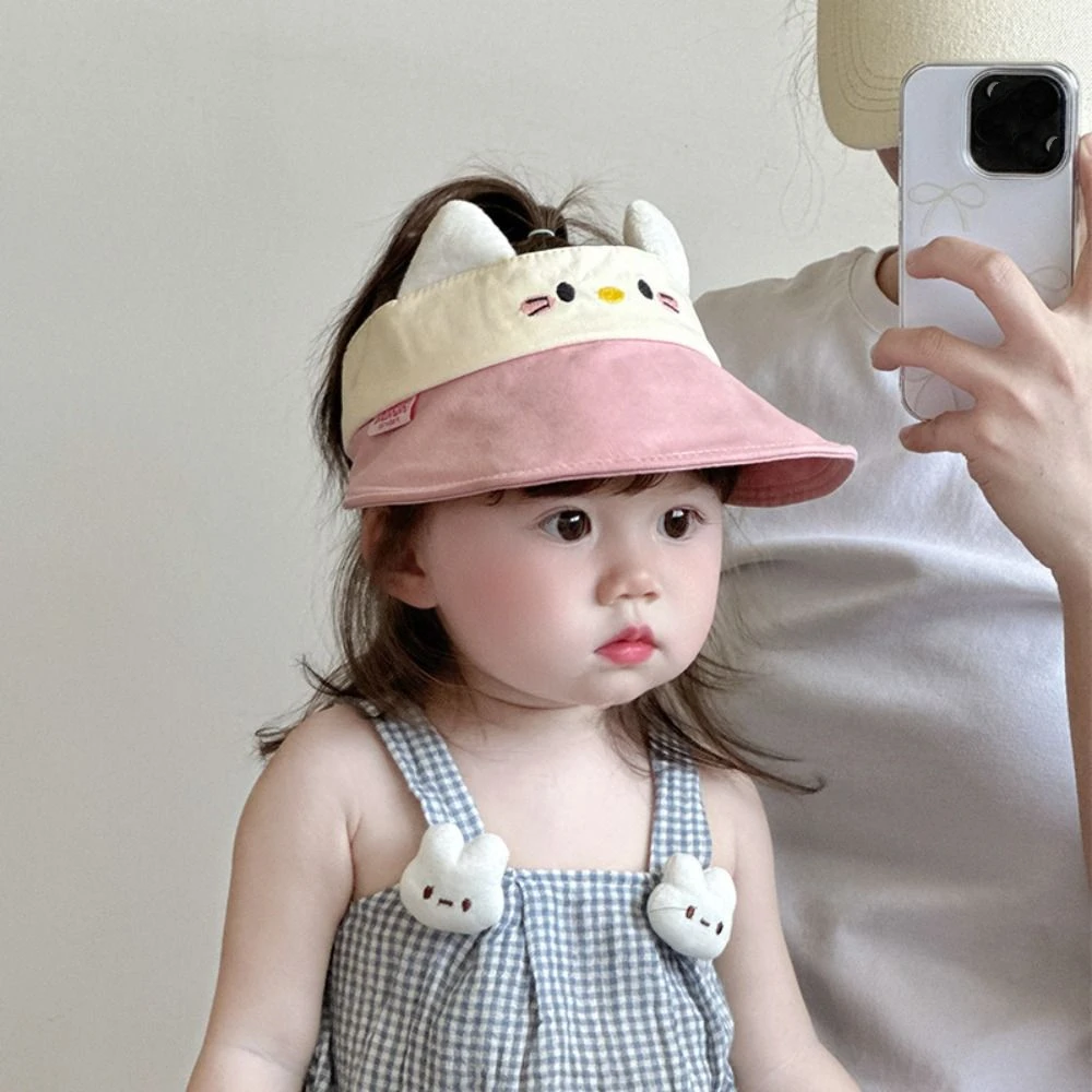 

Soft Breathable Baby Sun Hat Anti UV Quick-dry Kids Empty Top Cap Animal Korean Style Children Sunshade Hat Outdoor
