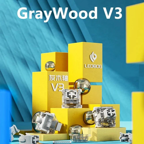Imagen 2 del producto LEOBOG GreyWood V3 interruptor lineal gris interruptores Teclado mecánico personalizado 3 pines DIY teclado para juegos MX RGB interruptor MX de intercambio en caliente