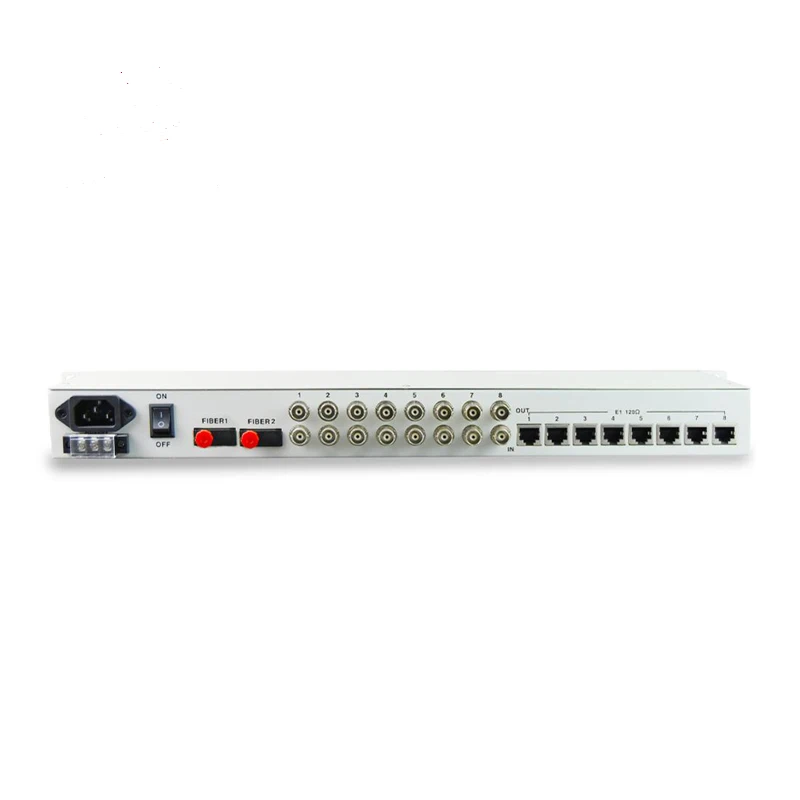 高品質 8 ポート E1 光ファイバーコンバータ 8E1 ギガビットイーサネット PDH マルチプレクサ