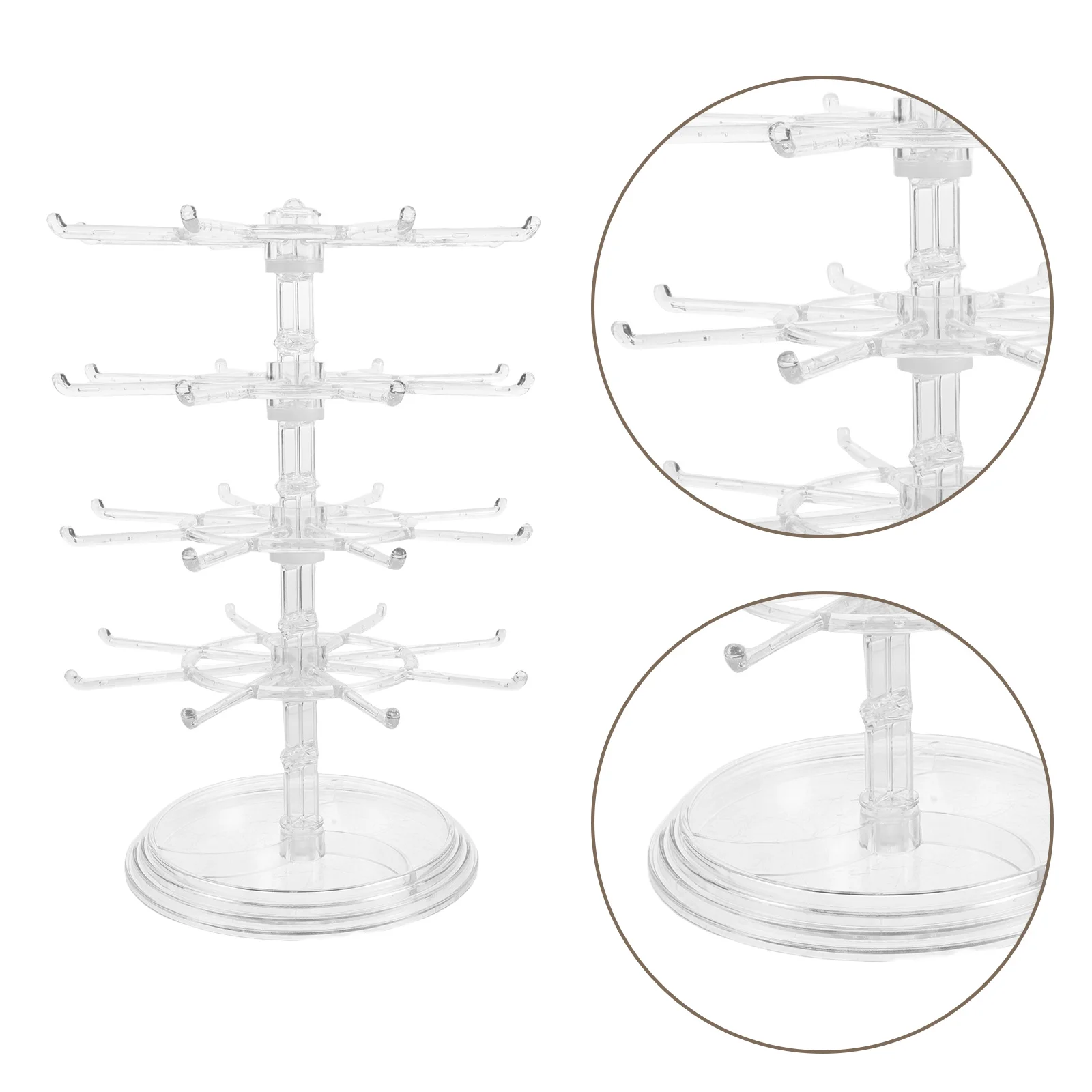 

Rotating Jewelry Stand Earring Necklace Bracelet Holder Compact Organizer Decorative Storage Rack Bedroom Vanity Closet Decor