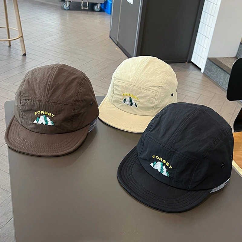 Gorra de béisbol japonesa de ala corta bordada para mujeres y hombres, gorra suave de verano fina y transpirable con visera, sombreros para deportes al aire libre