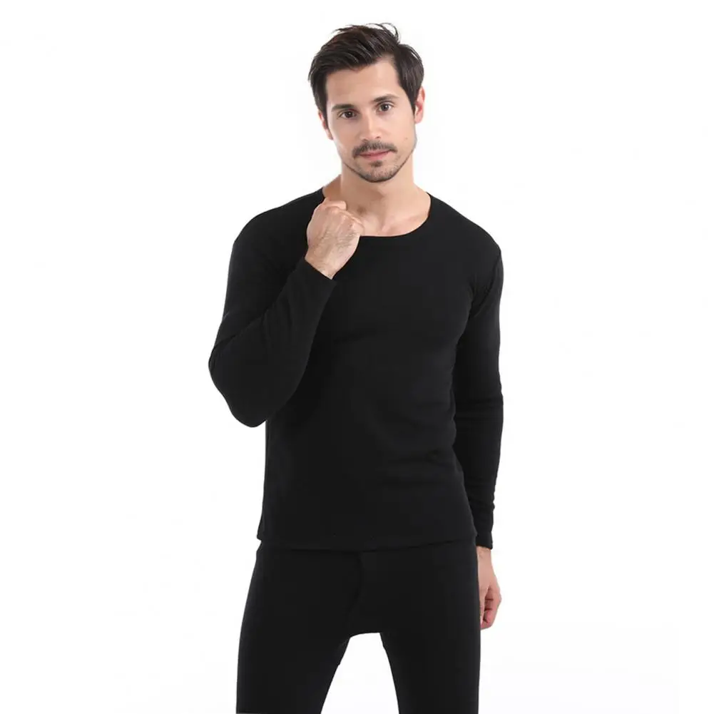 

Non-shedding Lint Thermal Outfit High Elasticity Men's Thermal Underwear Set with Slim Fit Design for Winter Sports Pajamas