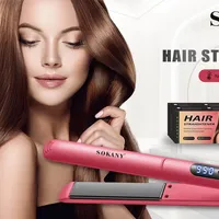 SOKANY Negative Ion Hair Curling Iron with LCD Display Adjustable Temperature Straightening Comb Hair Styling Tool