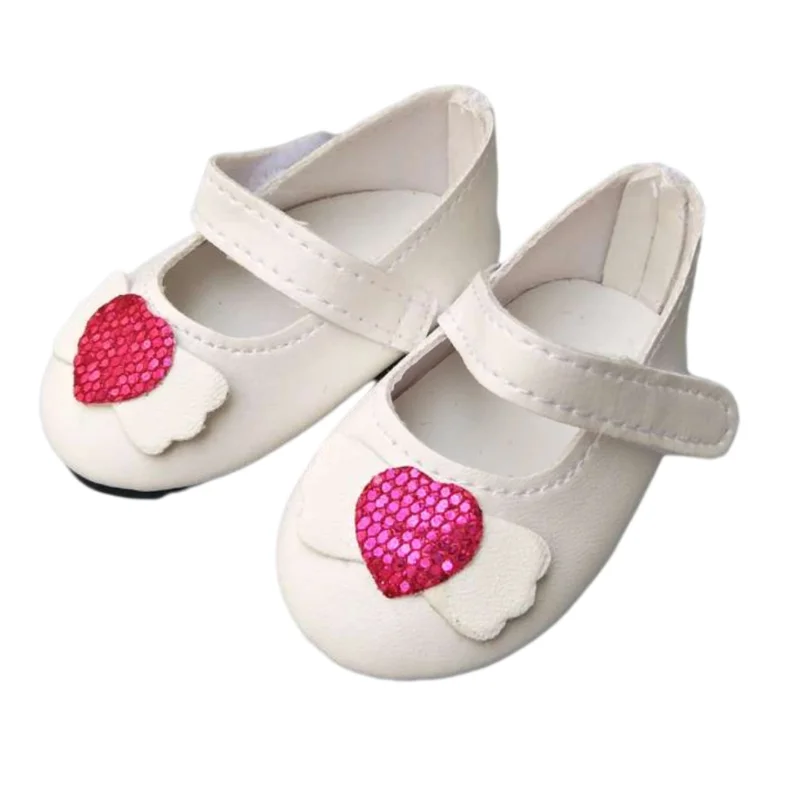 Zapatos de piel sintética de 18 "para niña, accesorios para muñecas, zapatos de princesa