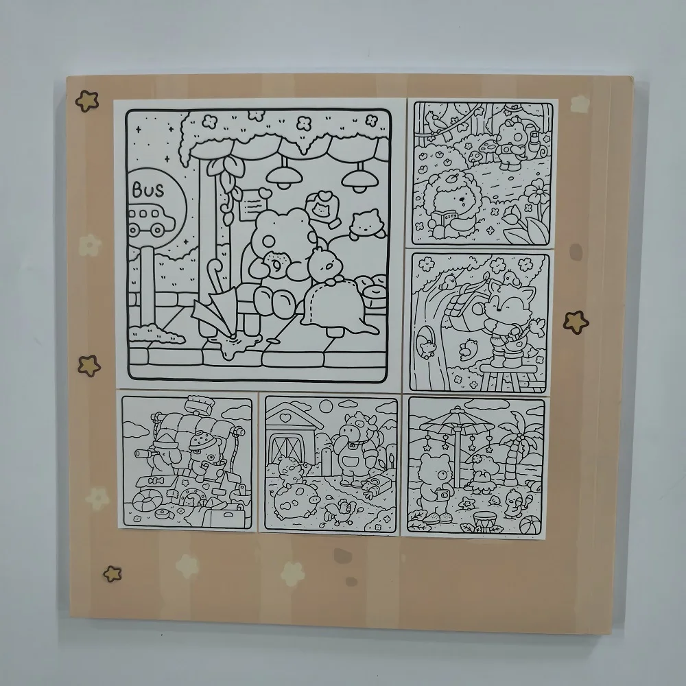 كتاب تلوين لطيف ومريح من Little Cuddles - رسم تخفيف التوتر للبالغين هدية مثالية لحفلات أعياد الميلاد وأعياد الميلاد وعيد الميلاد