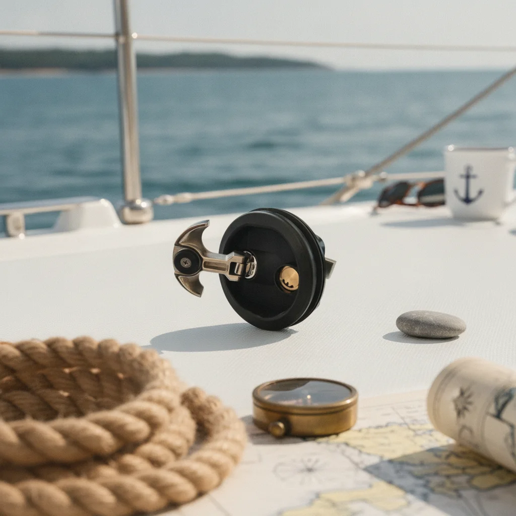 Marine Floor Lock Compact Floor Lock with Key Latch Stainless Steel Easy to Install for Boat Owners, Decks, Hatches
