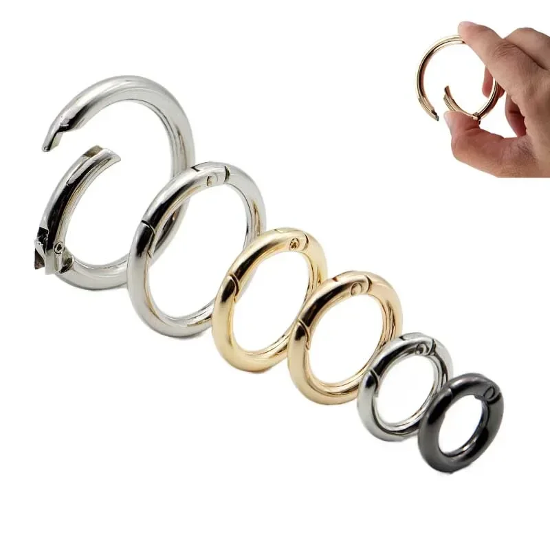 100Pcs Metal Spring Gate O Ring Openable Keyring Leather Craft Bag Belt Strap Buckle Trigger Snap Clasp Clip Connector DIY Parts