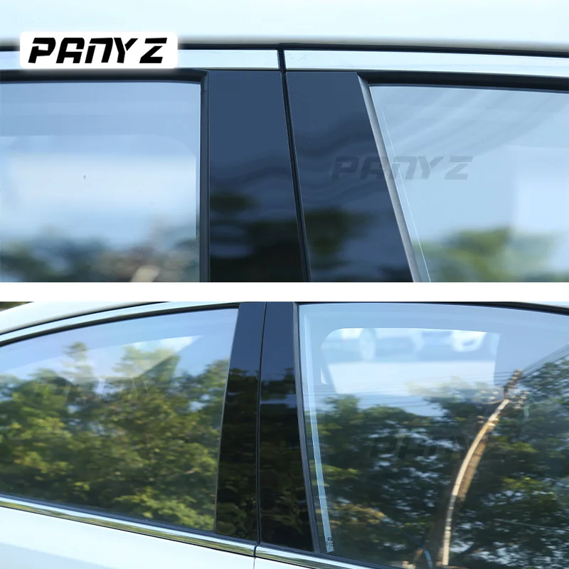 8PCS Polished Pillar Posts Fit For Trumpchi GS8 2022 2023 Window Trim Cover BC Column Sticker