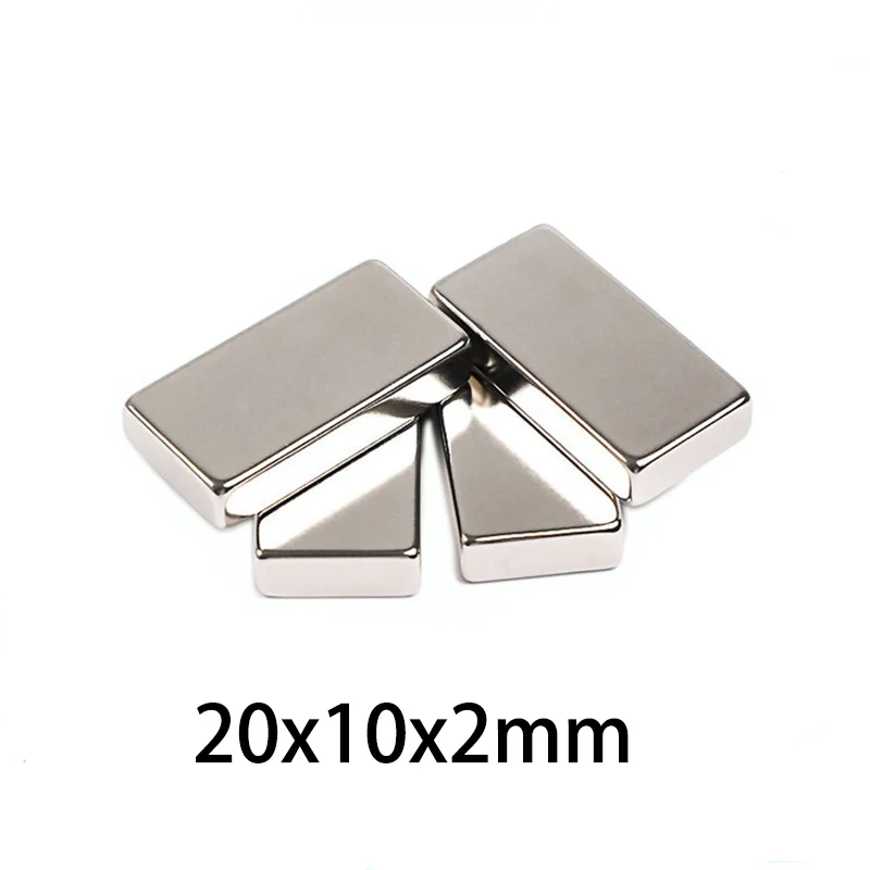 10/20/50pcs 20×10×2mm Block Magnet - Heavy Duty Rectangular Magnets for CNC, Motors & Machinery