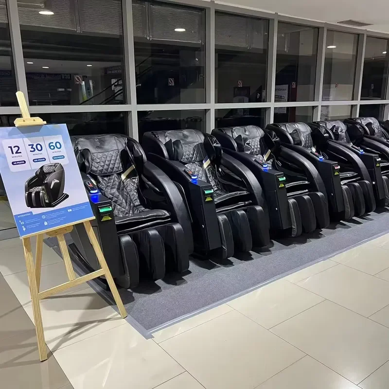 2026 Coin Slot 2023 Credit Card Bill Vending Massage Chair SL Full Body zero Gravity Commercial Massage with Money durable