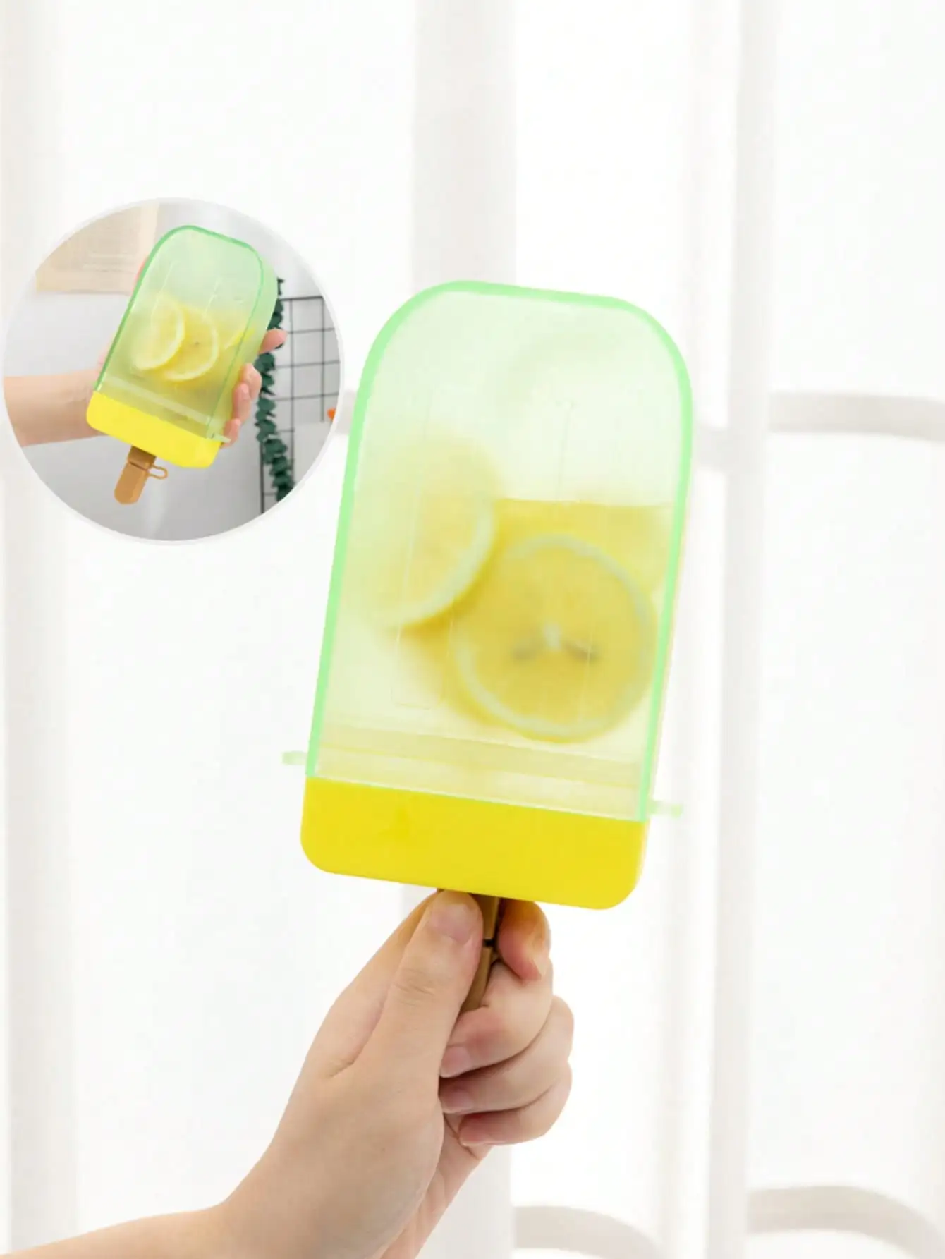 1pc Fashion Creative Straw Plastic Water Cup Heat-Resistant 3D Ice Cream Popsicle Leak-Proof and Drop-Proof Cute Portable Strap