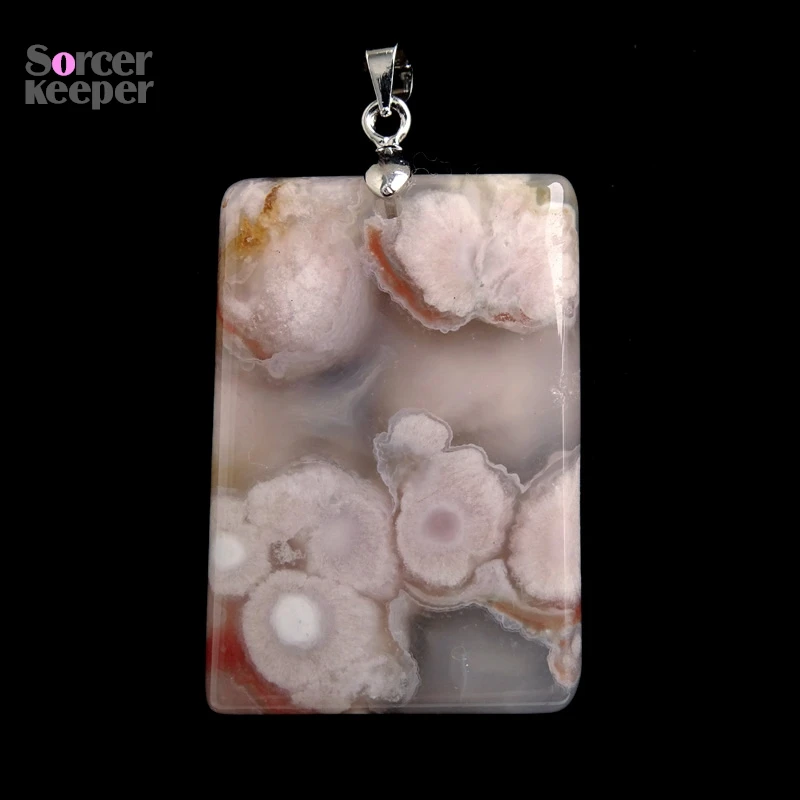 Women & Men Fashion Jewelry Pendants Necklaces With Chain Cherry Blossoms Agate Beads Quartz Gemstone Colares Femininos BO628