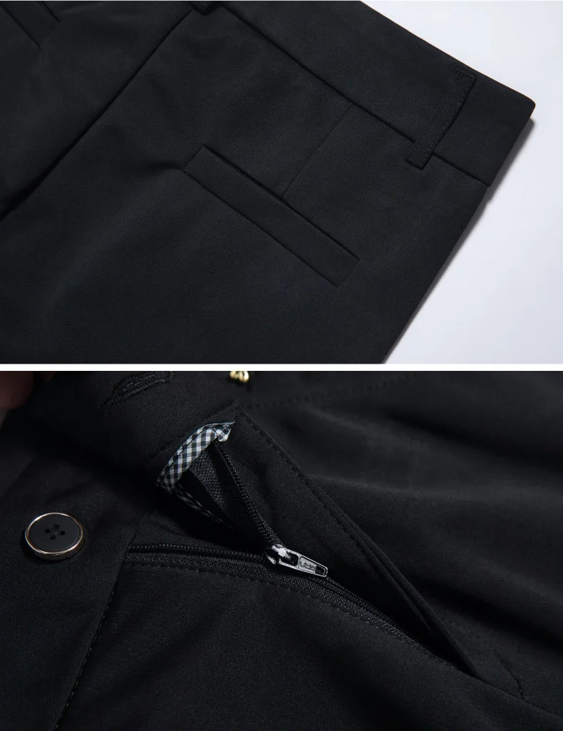 7XL Spring Autumn Casual Button Elastic Mid Waist Black&Navy Blue Straight Trousers Office Lady Quick Drying Suit Pants Female