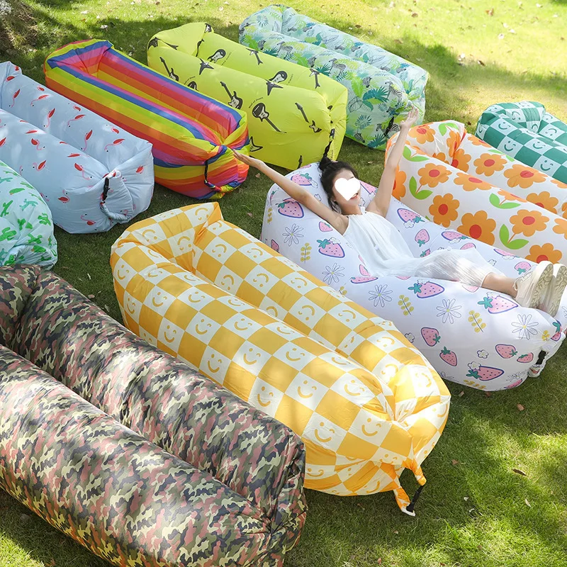 

Портативный ленивый воздушный диван для путешествий на открытом воздухе, складная надувная кровать, спальный мешок с подушкой, супер тяжелый несущий коврик