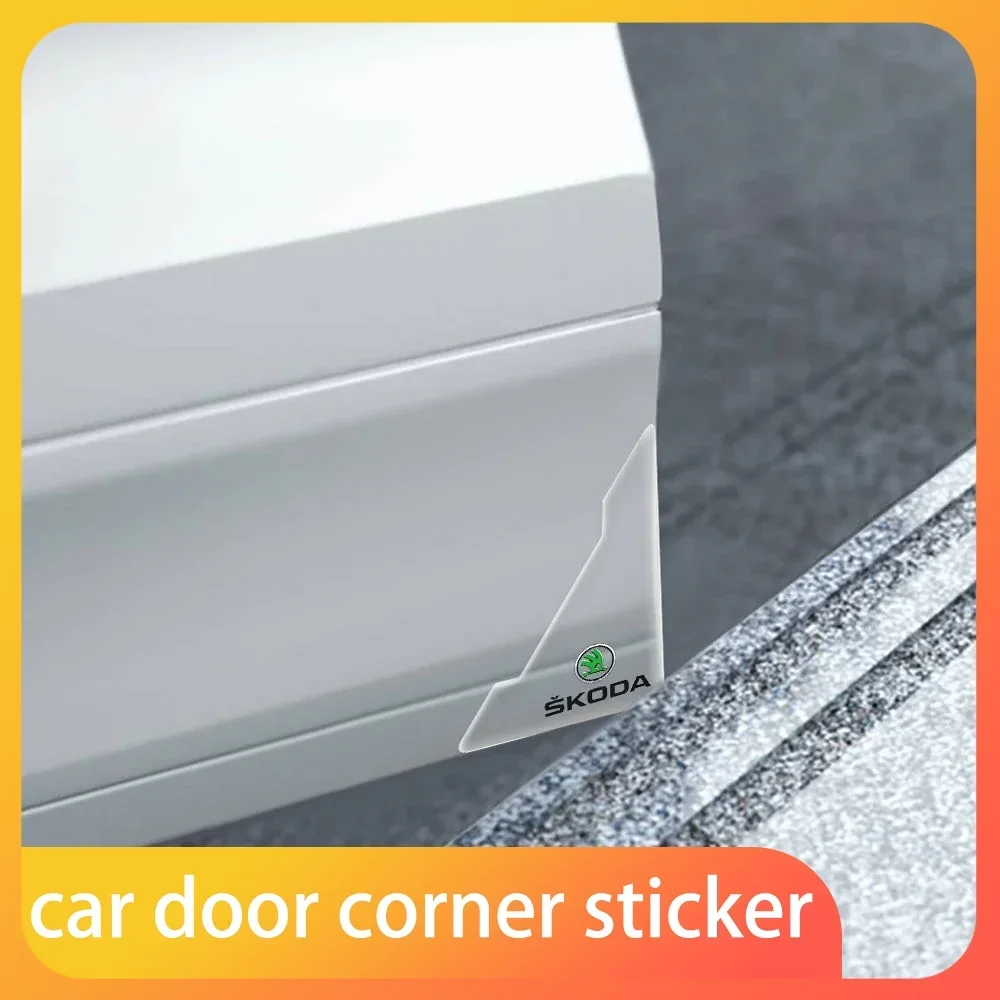 

Car Door Corner Protection Decals Stickers Car Styling For Skoda Octavia Rapid Kodiaq Karoq Superb Fabia Kamiq VisionS