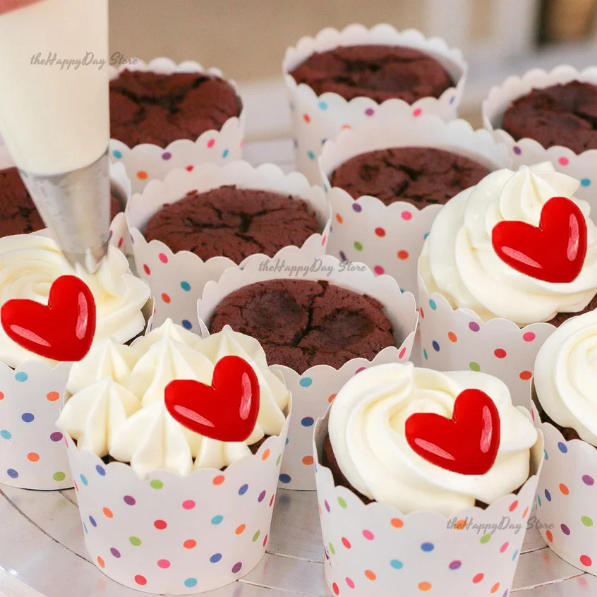 50-10 Stück Valentinstag Herz-Cupcake-Topper Rote Harz-Herz-Cupcake-Stecker Liebesherz-Kuchenstecker für Hochzeit und Valentinstag – Detail 40