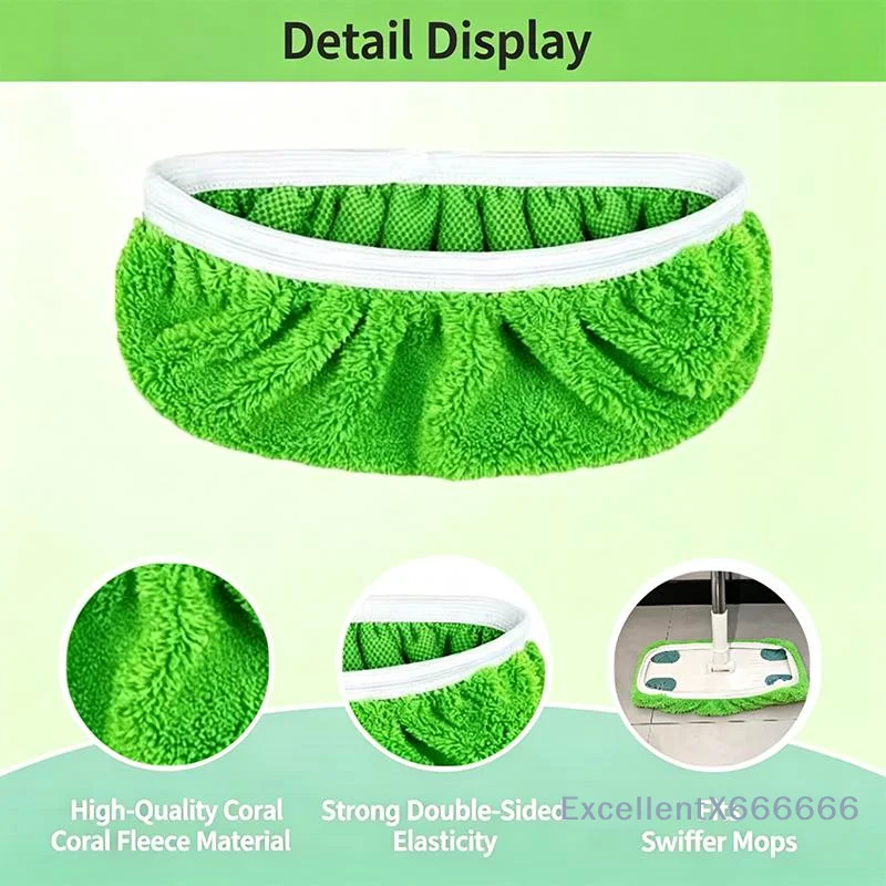 Microfiber Mop Replacement Pads High Density Absorbent Washable Reusable for Home Kitchen Spill Pet Hair Cleaning