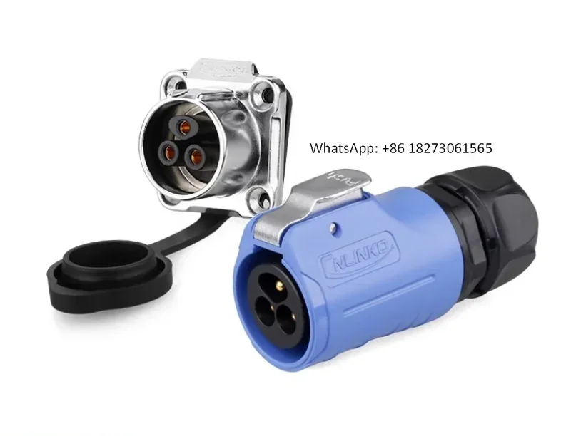 LP20 waterproof aviation plug 3-core 2 male and female docking quick power connector screw pressure wire welding free