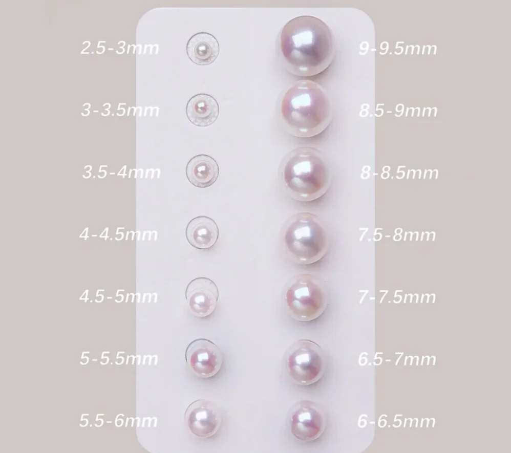 Japan akoya white pearl Natural  AAAA++++ New 9-10mm Pearl 18K gold-plated fish tail opening ring, light gray