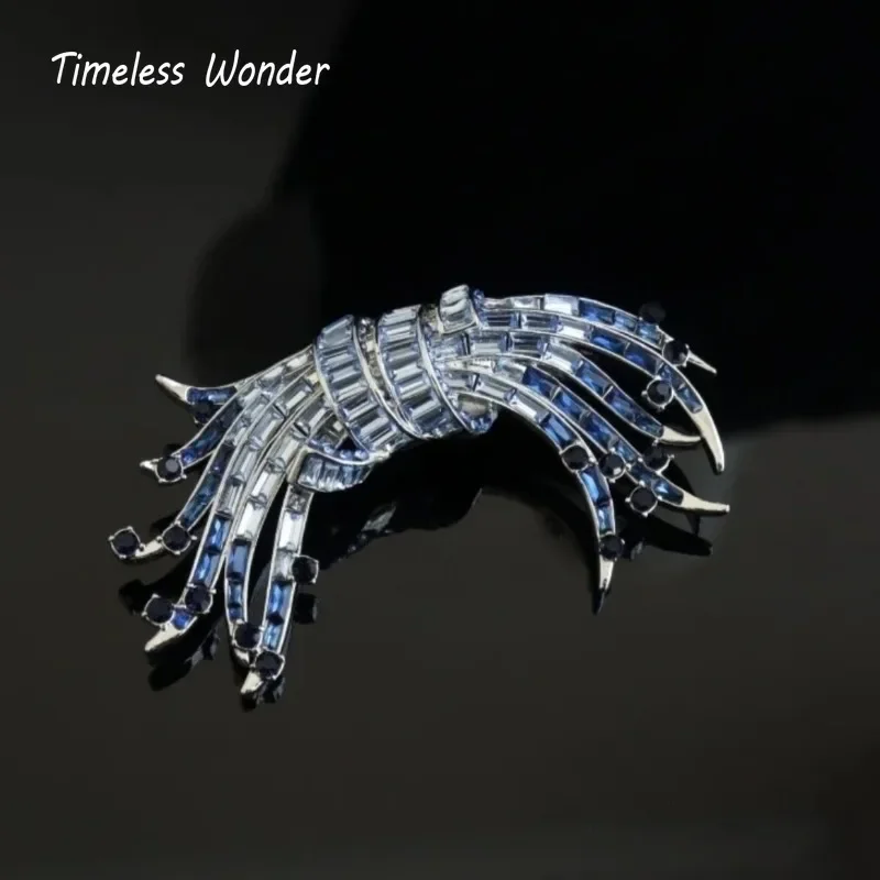 Timeless Wonder Fancy Zircon Geo Brooch Pins for Women Designer Jewelry for Gown Runway Rare Gift Cute Top Trendy 3384