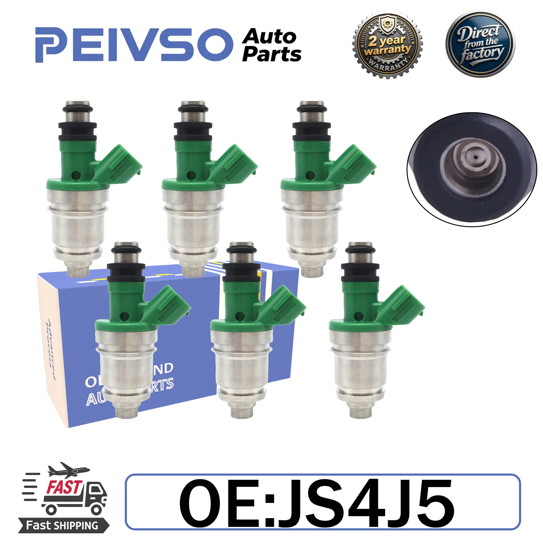 PEIVSO 6PCS 15710-67D00 JS4J-5 JS4J5 FJ346R Fuel Injectors For SUZUKI GRAND VITARA 1999-2005 Chevrolet Tracker 2001-2004 2.5L V6