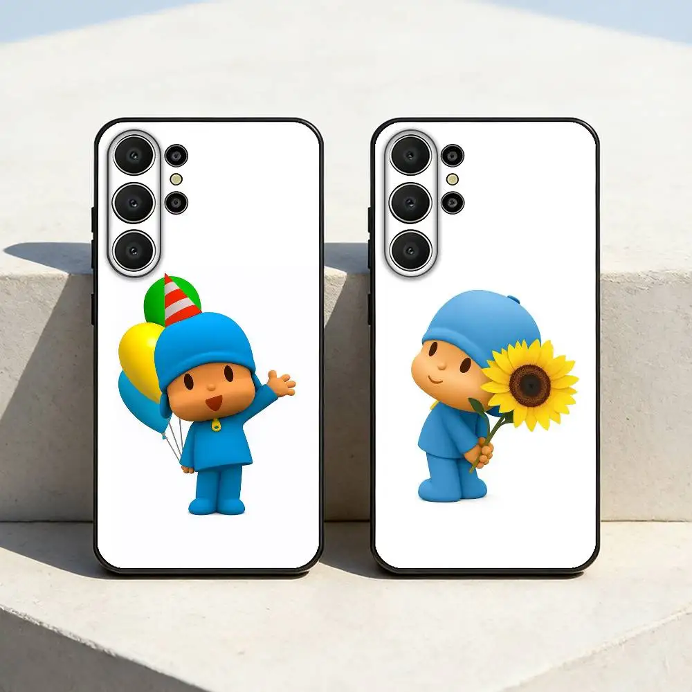 CUTE P-Pocoy-o Phone Case For Samsung S26,S25,24,23,22,30,21,10,9,Ultra,Plus,Lite,Black Soft Case