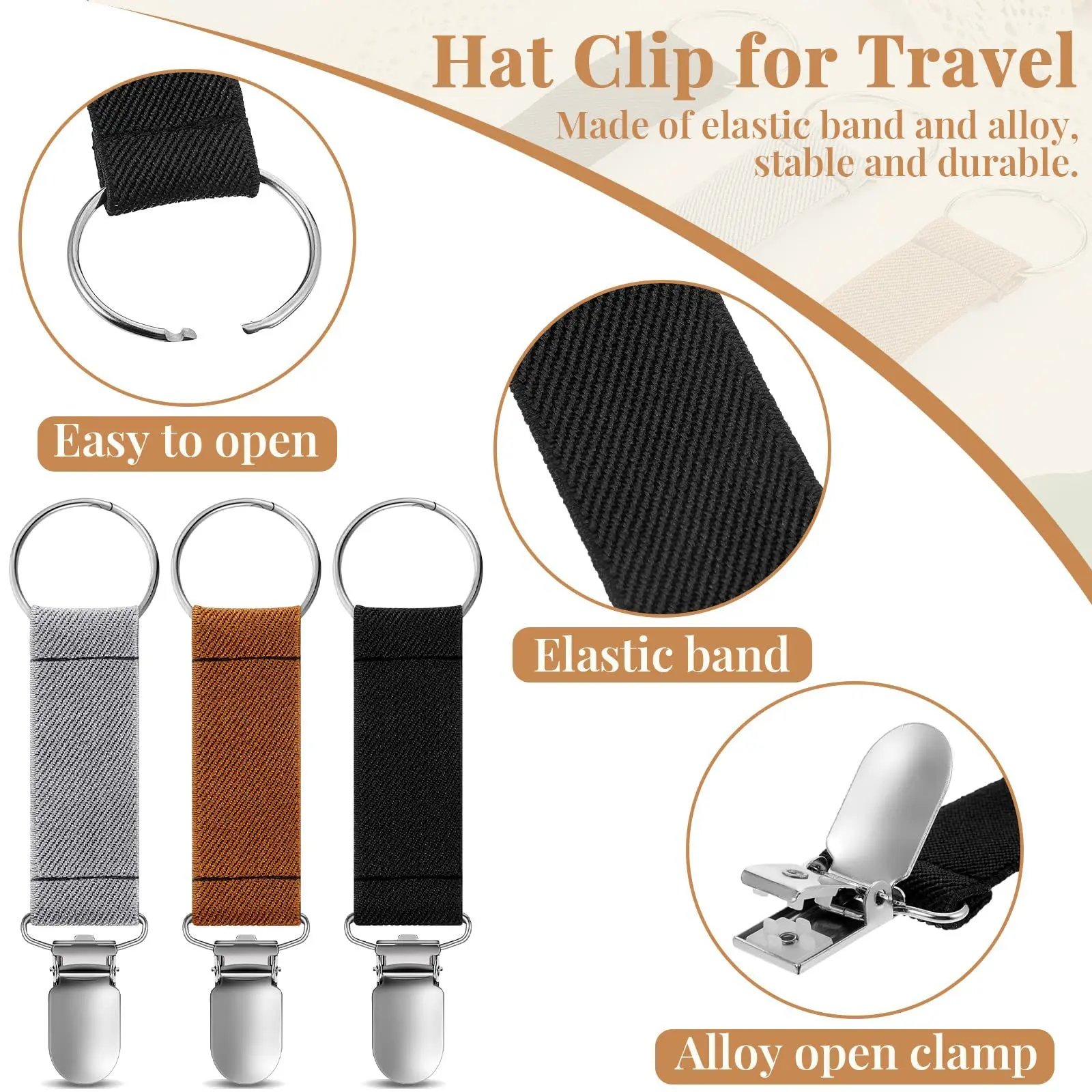 5Pcs Portable Clip Multifunctional Hat Clips On Bag Hat Holder For Travel Hat Keeper Clip Outdoor Adult Kids Travel Accessories