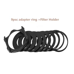 10 in 1 Adapter Ring + 3stols Filter Holder for Cokin P series  for Canon Nikon Sony Camera Lens