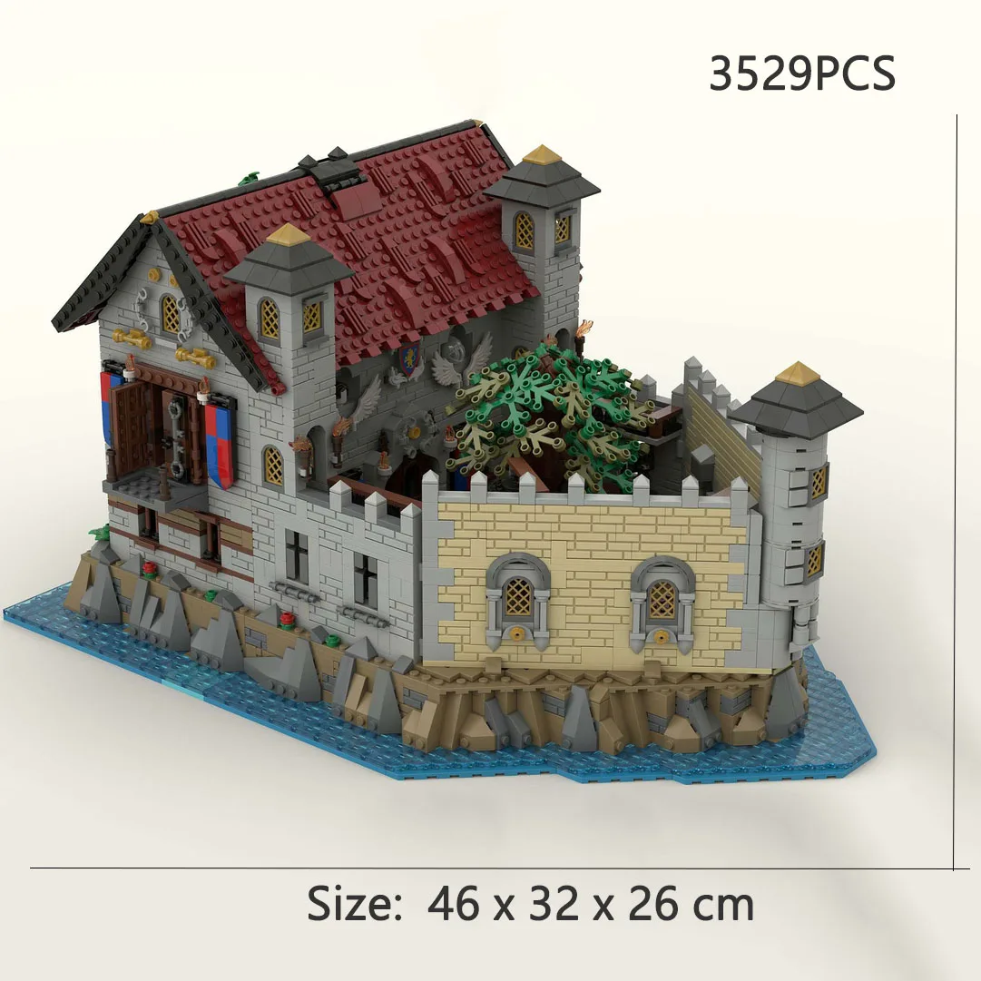 Bloques de construcción MOC para niños, juguete de ladrillos para armar Castillo de prisión Medieval de Annecy, ideal para regalo de cumpleaños, código 3529, piezas