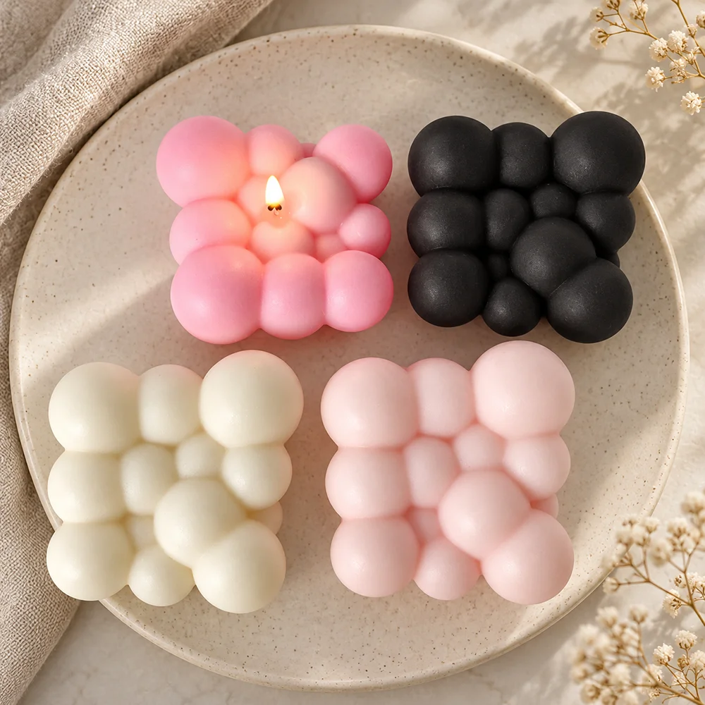 Magic Cube Beads Candle Silicone Molds Resin Craft Gypsum Mold Handmade Soap Mould Forms Candle Molds Factory Supplier