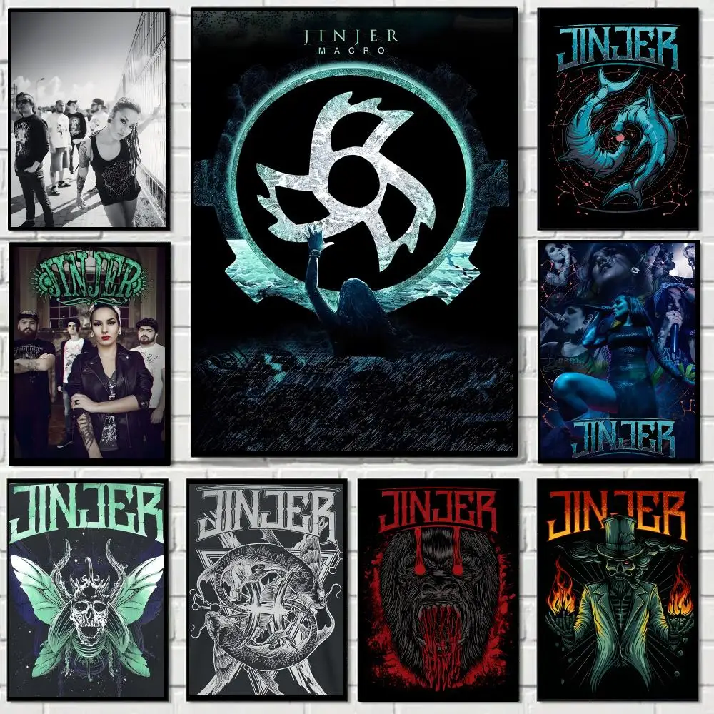 Jinjer Band Progressive Metal Poster Self-adhesive Advanced Aesthetic Printing Paper Wall Art for Living Room Home Decor