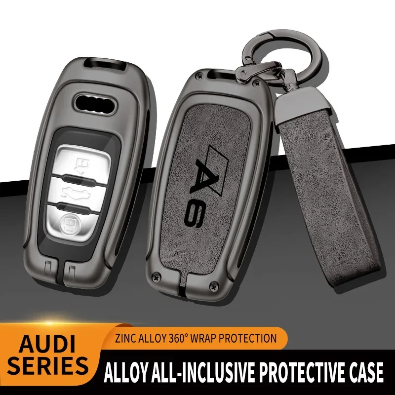 Zinc Alloy Car Key Case Cover For Audi A6 Remote Control Protector For Audi Full Series A6 A4 A7 Q5 A5 Car Key Shell Accessories