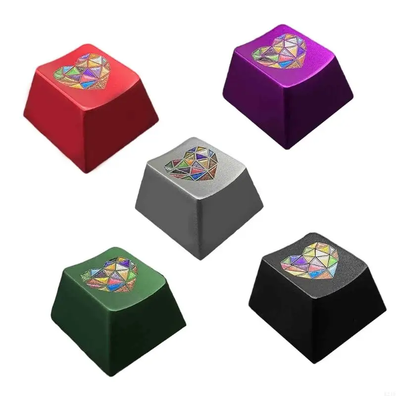 E21E Aluminium Alloy Original Keycap Featuring Colorful Heart Pattern Keycap