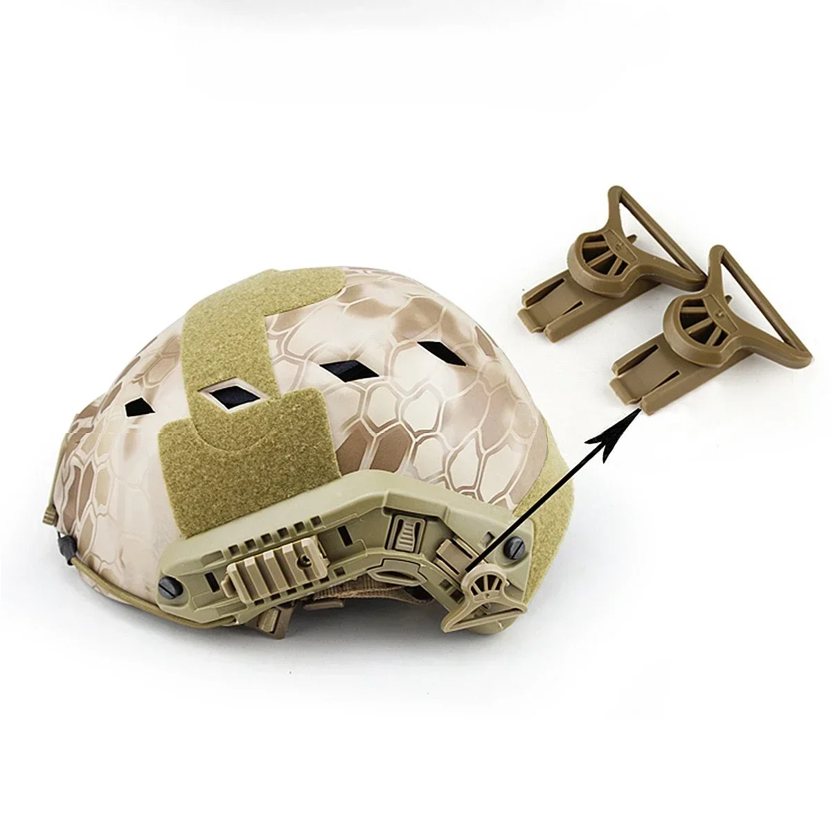1 Pair Tactical Fast Helmet Goggle Swivel Clips Set Helmet ARC Side Rails Mount Goggles Buckle Adapter Helmets Accessories