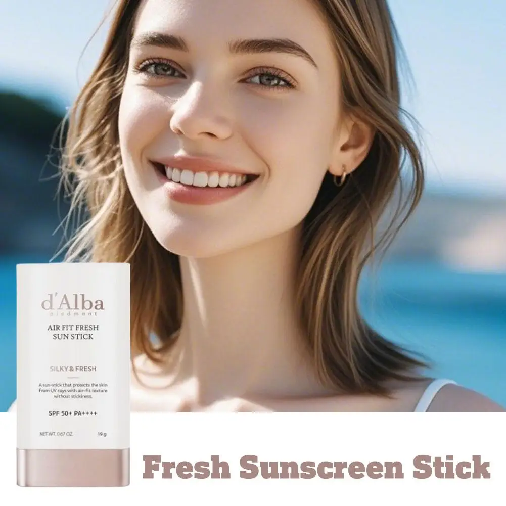 D'Alba Air Fit Fresh SPF50+ عصا واقية من الشمس مهدئة للبشرة الحساسة ترطيب عصا الشمس غير لزجة اشراق العناية بالبشرة