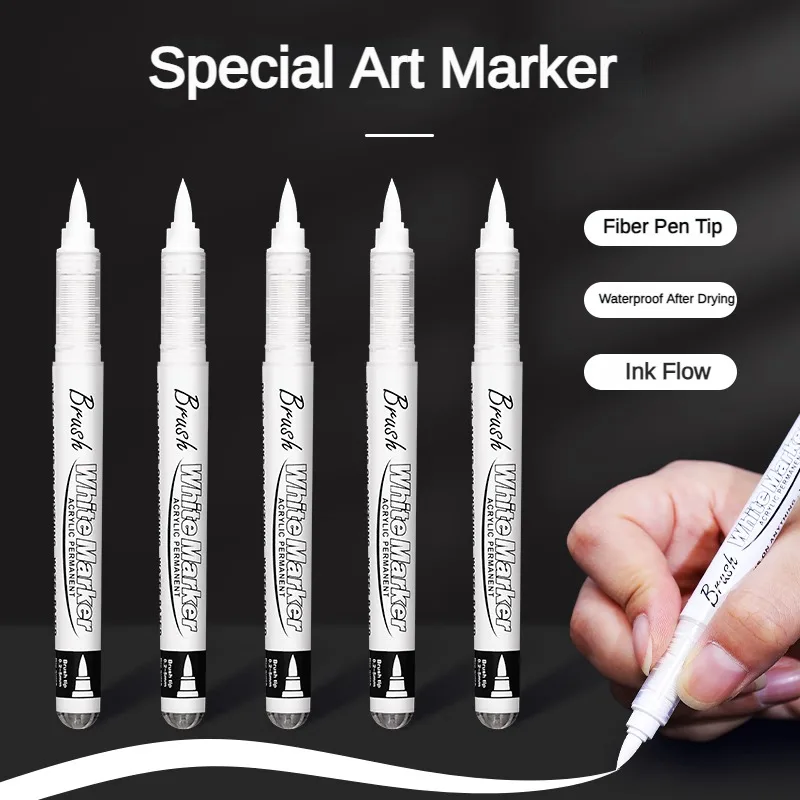 GUANGNA 5/1 PCS 16 Colors Direct-liquid Acrylic Paint Pens Brush Marker Pen for Painting Ceramic DIY Art Supplies Stationery
